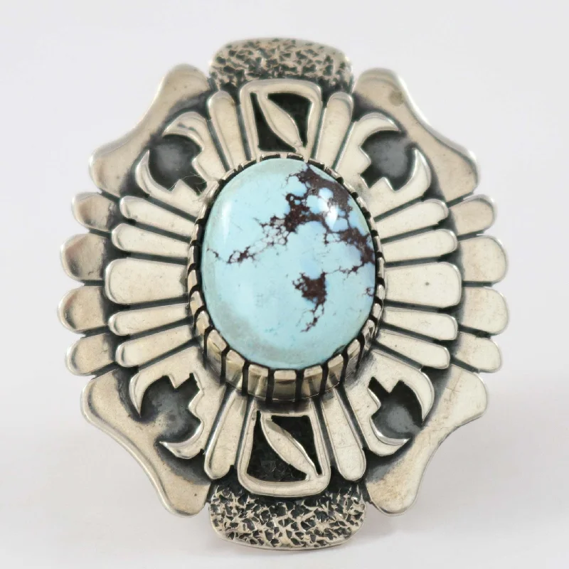 Wood grain rings-Golden Hills Turquoise Ring