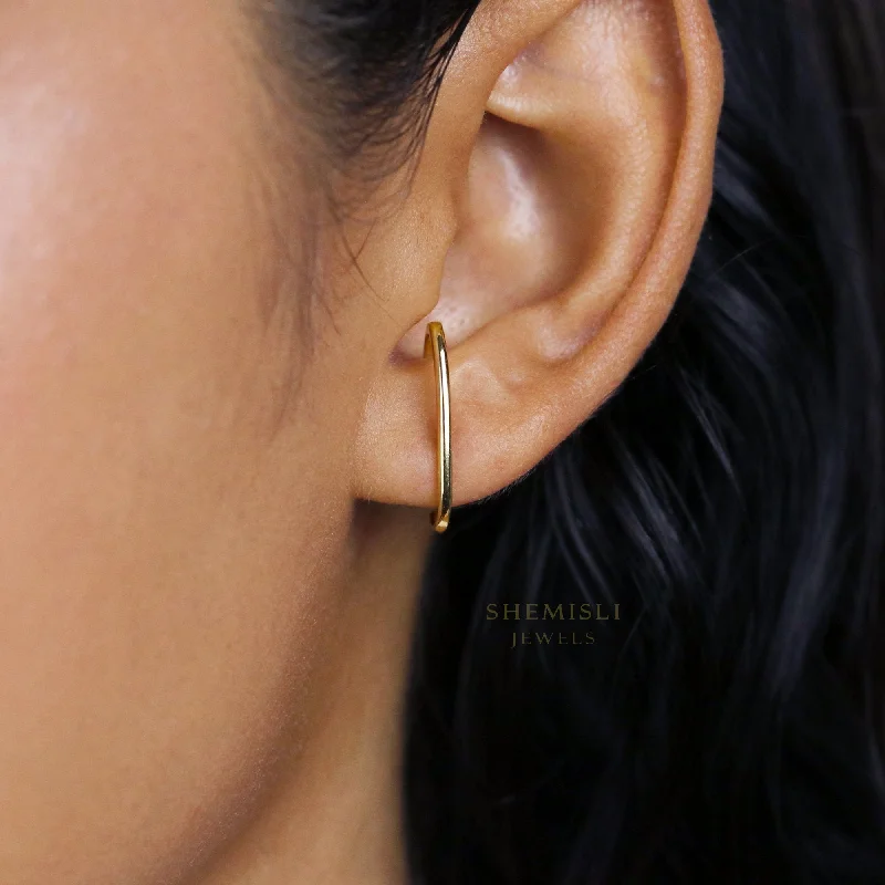 Radiant star earrings-Stud Lobe cuff earrings, Gold, Silver SHEMISLI - SS053