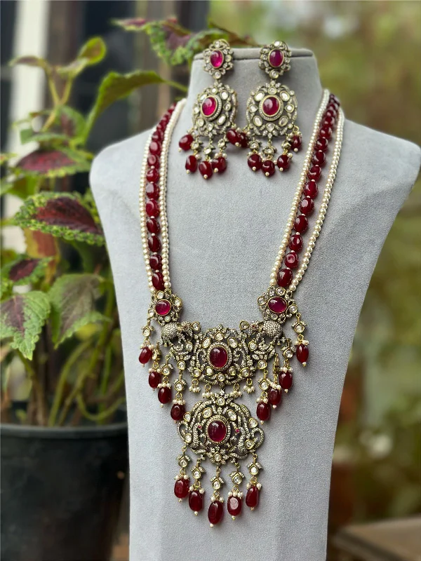 Ethnic feather earrings-Jaipuri Traditional Wedding Polki Necklace Set, Ethnic Polki Necklace Earrings Set, Indian Polki Jewelry, Pakistani Polki Necklace Set, Bollywood Polki Necklace Set