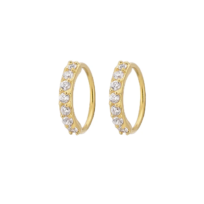 Ethnic weave earrings-CZ Diamond Sparkle Hoops