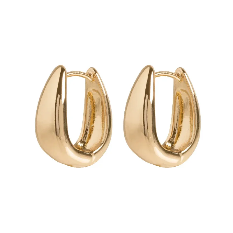 Dramatic tier earrings-Classic Wide Hoop Earring - Gold