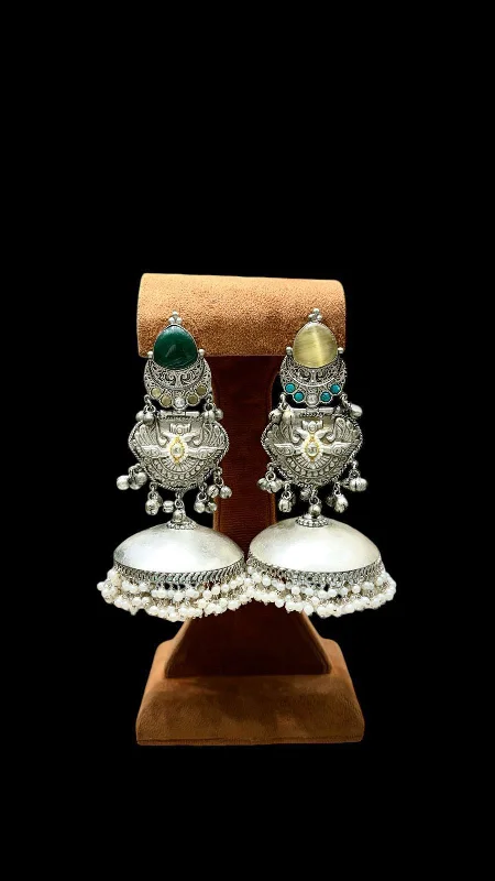 Aquamarine earrings-Traditional Indian Earrings handcrafted for ethnic occasions perfect for weddings festivals and events