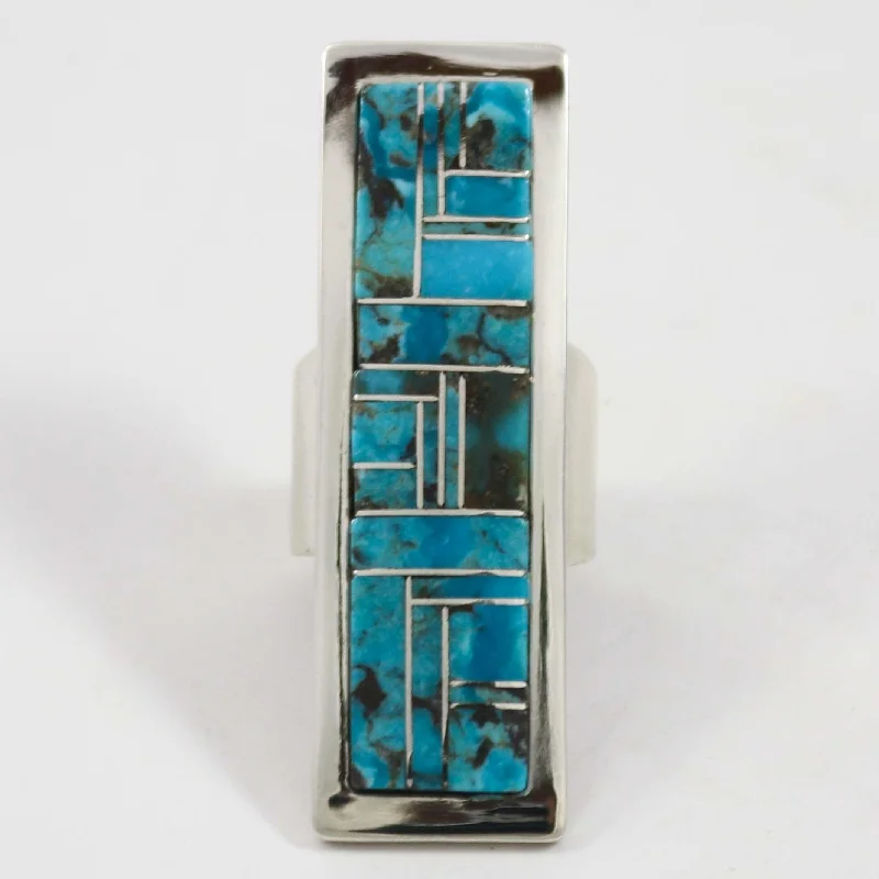 Stone stack rings-Turquoise Inlay Ring