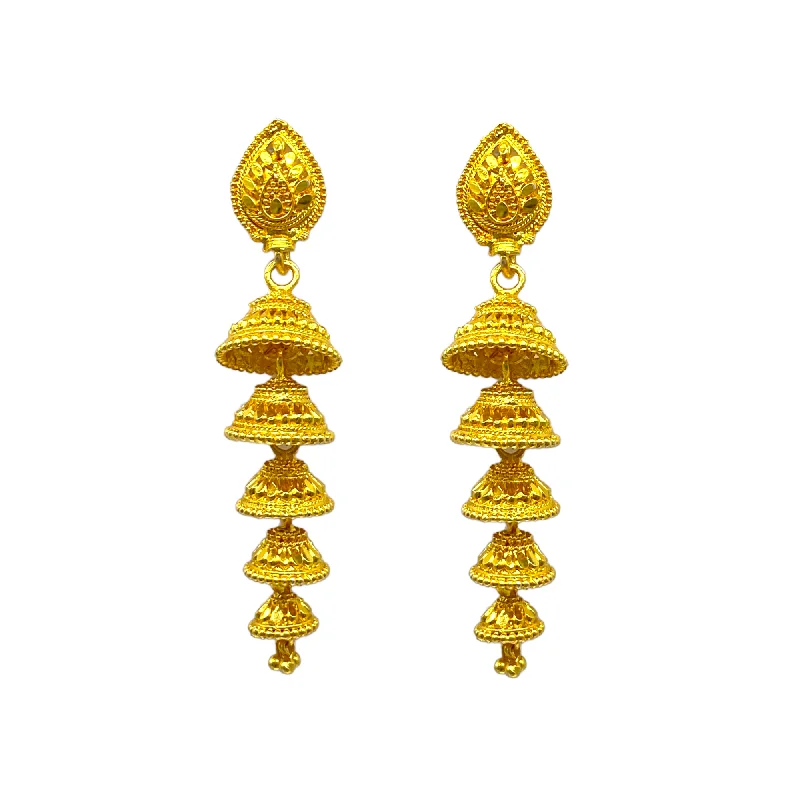 Rattan style rings-Gold Step Zumkhi earring