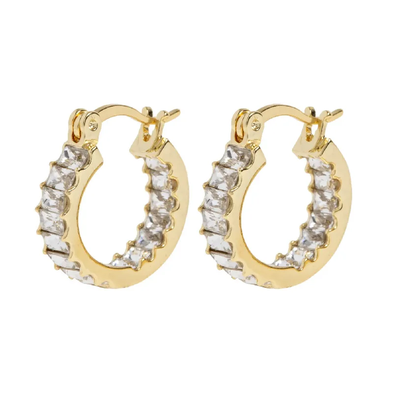 Tight hoop earrings-Ray - Crystal Hoop Earrings