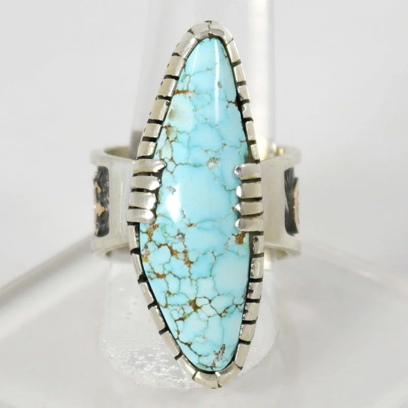 Sleek band rings-Number Eight Turquoise Ring