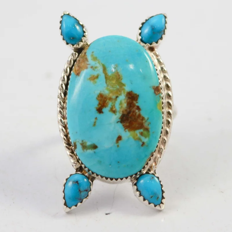 Hexagonal stone rings-Cerrillos Turquoise Ring