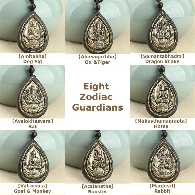 Flat chain necklaces-Eight Zodiac Guardians Pendant