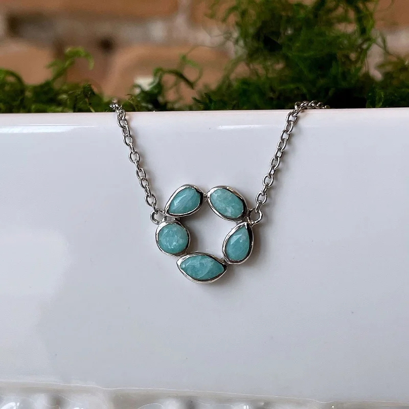 Love knot necklaces-“Morning” Amazonite Necklace