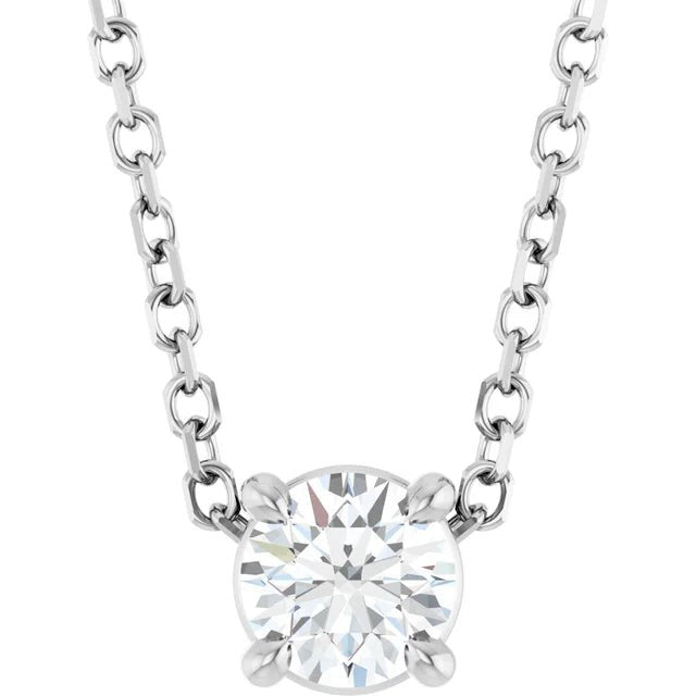 Stacked chain necklaces-Lab Diamond Solitaire Floating Diamond Pendant Necklace Gift