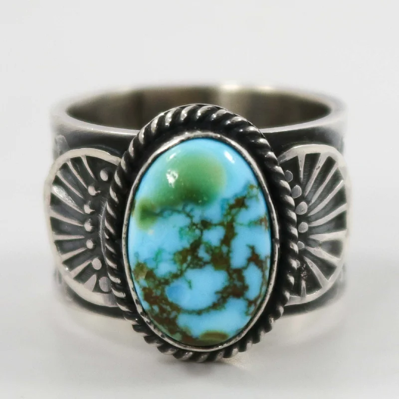 Dot design rings-Kingman Turquoise Ring