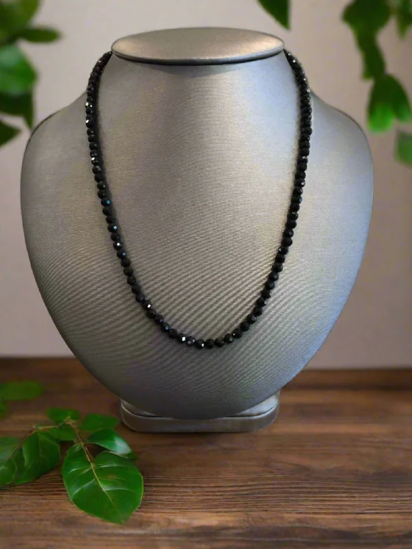 Topaz stone necklaces-Plumb Silver Original Black Spinel Necklace