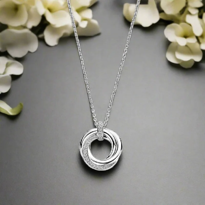 Sparkling gem necklaces-Entwined Circles Necklace