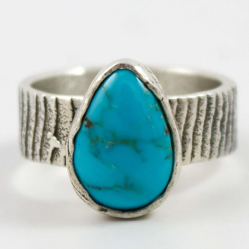 Rattan style rings-Blue Gem Turquoise Ring