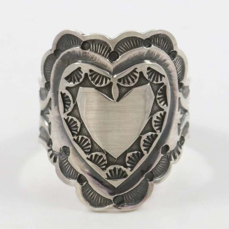 Astrology theme rings-Silver Heart Ring