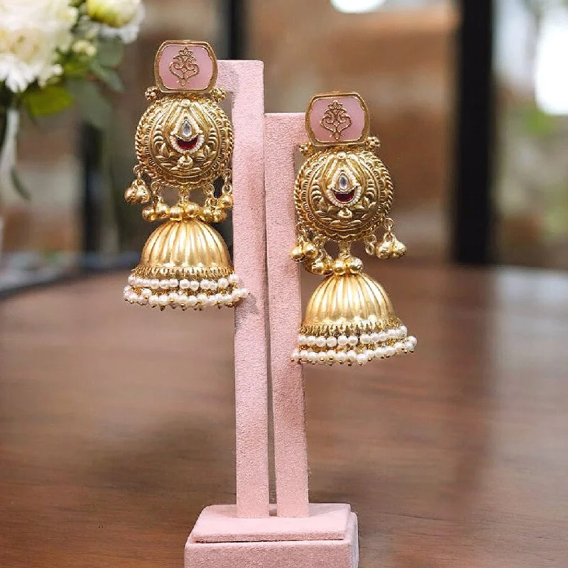 Open circle earrings-Pakistani Traditional Pearl Jhumki Earrings Set, Pakistani Bridal Kundan Jhumki Set, Indian Jhumki Set, Indian Kundan Jewelry Set, Bollywood Kundan Earrings Set