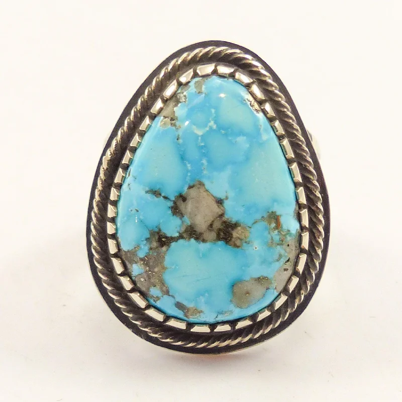 Tassel edge rings-Morenci Turquoise Ring