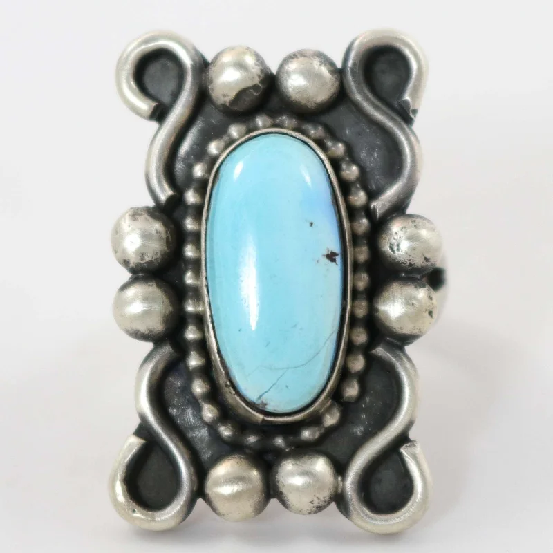 Plated silver rings-Golden Hills Turquoise Ring