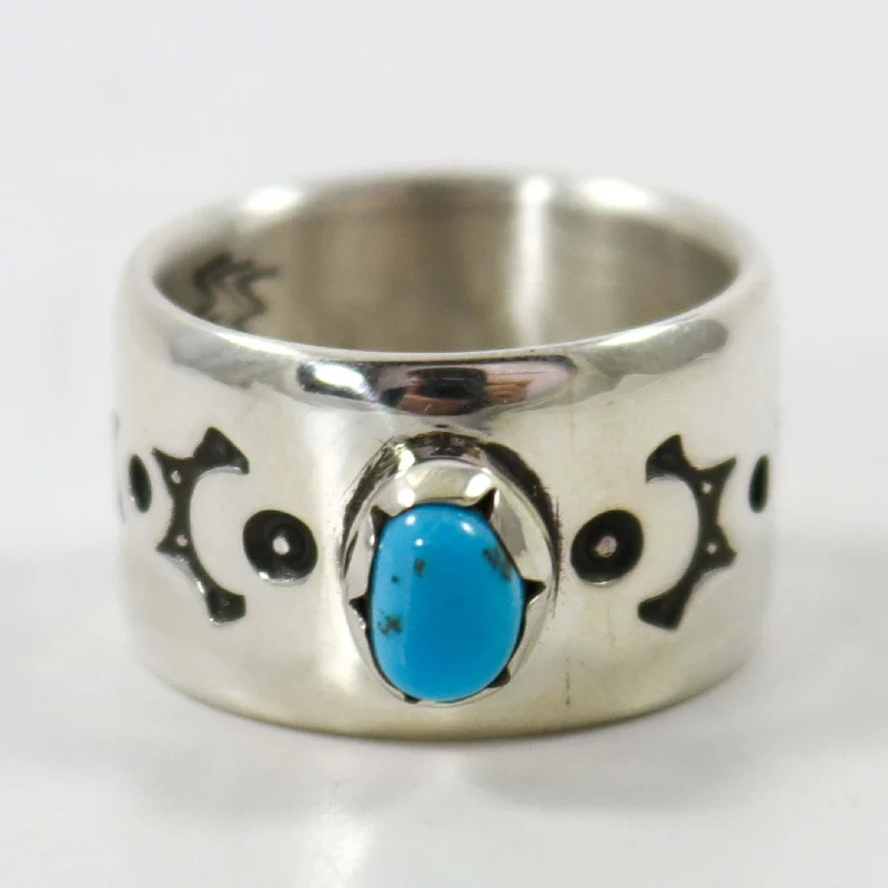 Wide band rings-Sleeping Beauty Turquoise Flow Ring