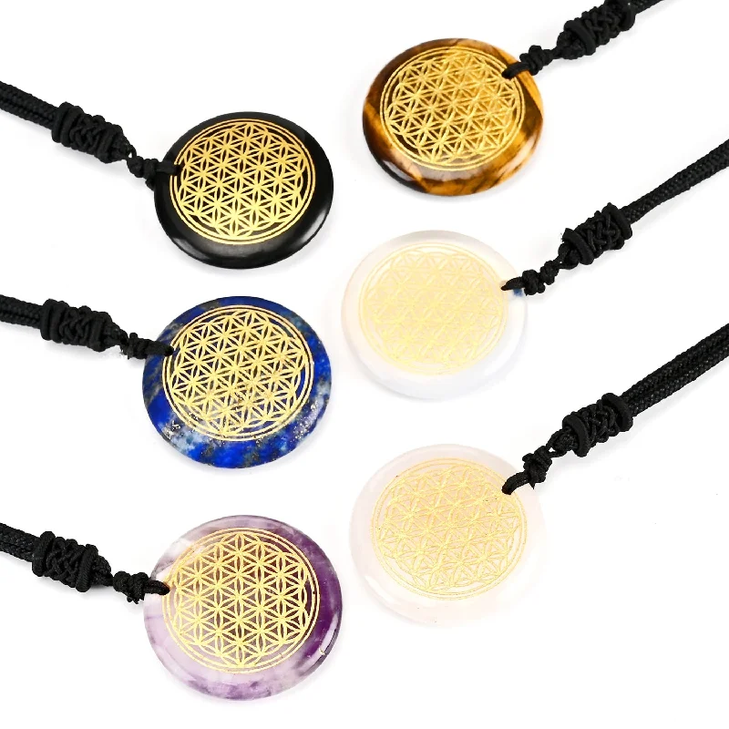 Endless knot necklaces-Flower Of Life Chakra Necklace