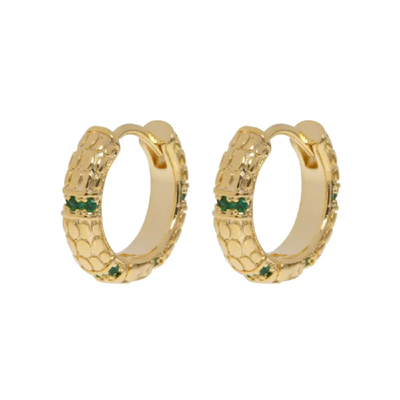 Retro deco earrings-Kiia - Snake Hoop Earrings