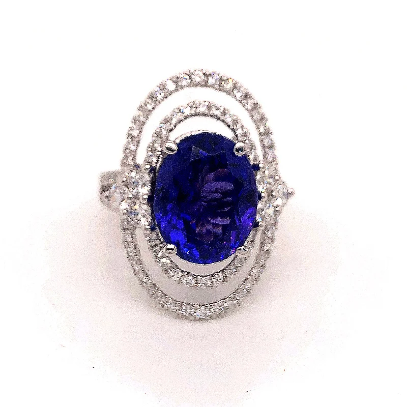 Triangular design rings-Tanzanite Ring