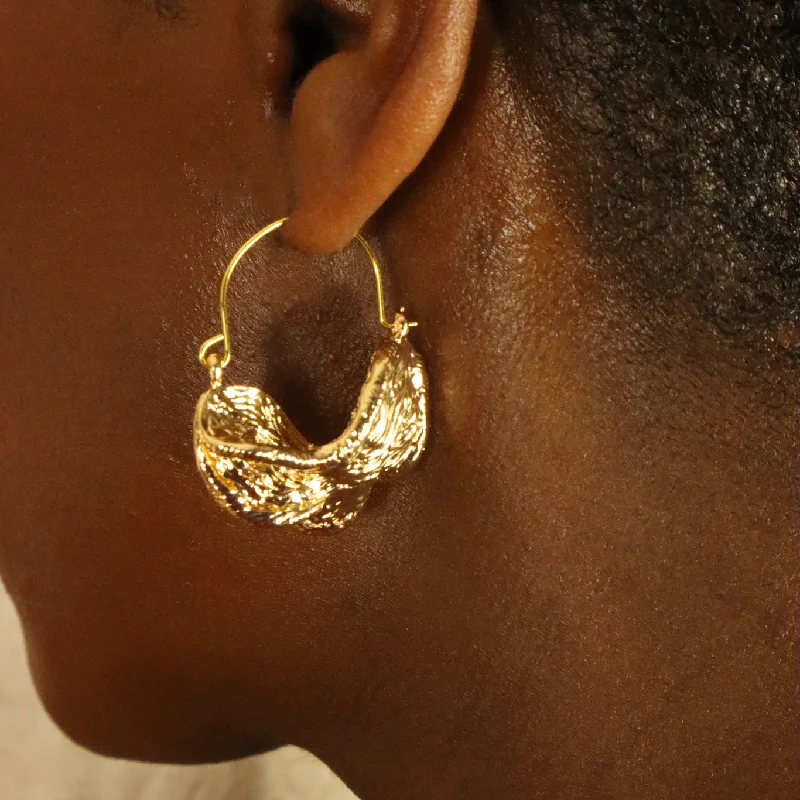 Triple-tier earrings-Zaria 18ct Gold Plated Fulani Hoop Earrings