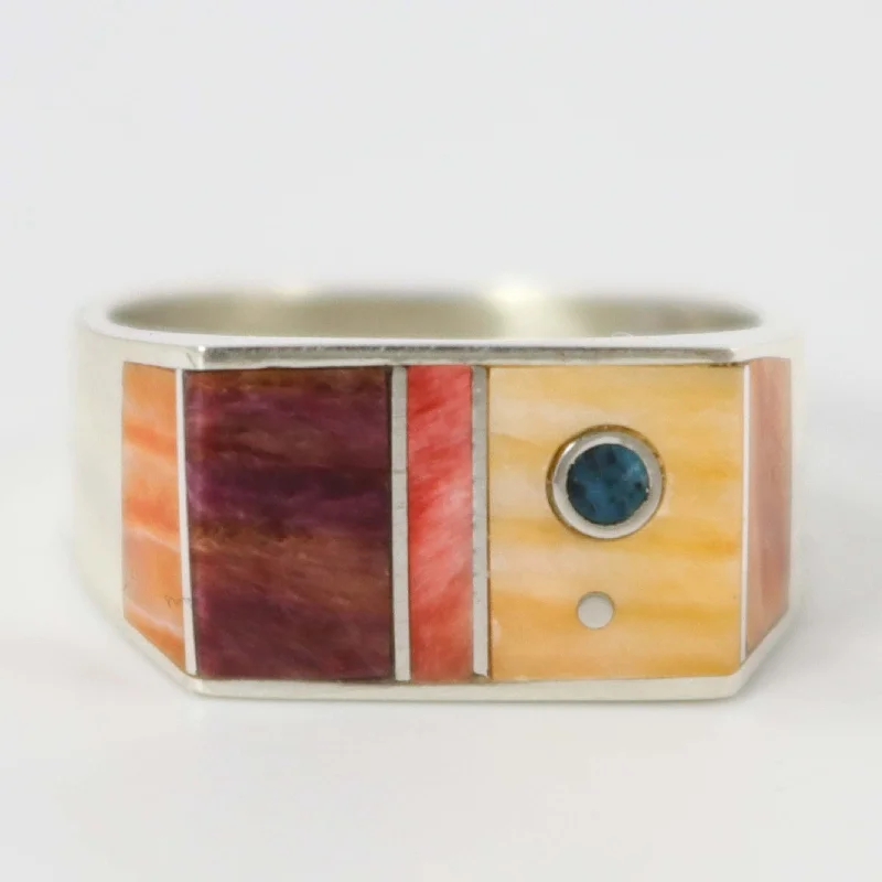 Stacked design rings-Inlay Ring