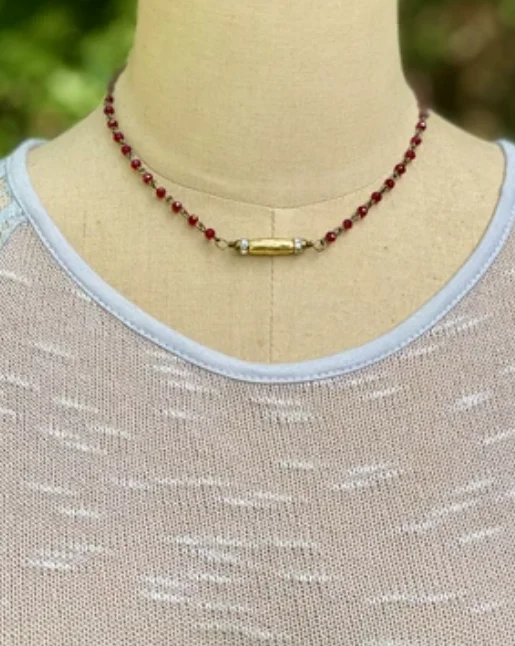 Garnet stone necklaces-Inspire Designs Kissing Necklace - Final Sale 25% off