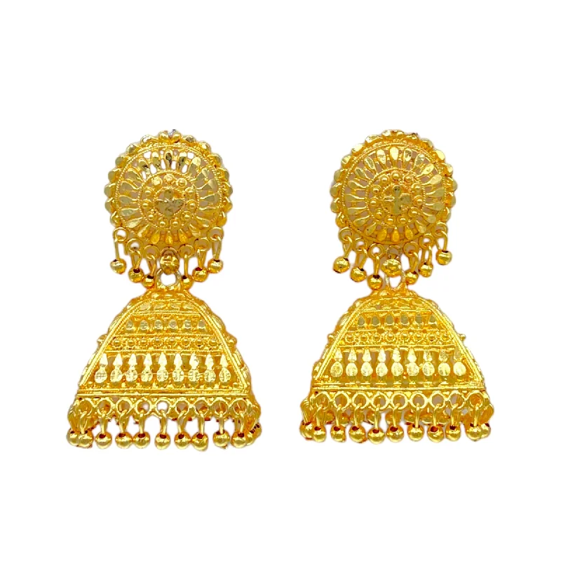 Thick gold rings-Gold Earring with Square Zumkha