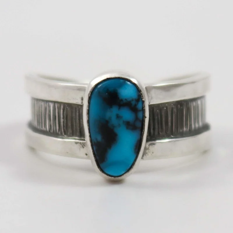 Retro cameo rings-Kingman Turquoise Ring