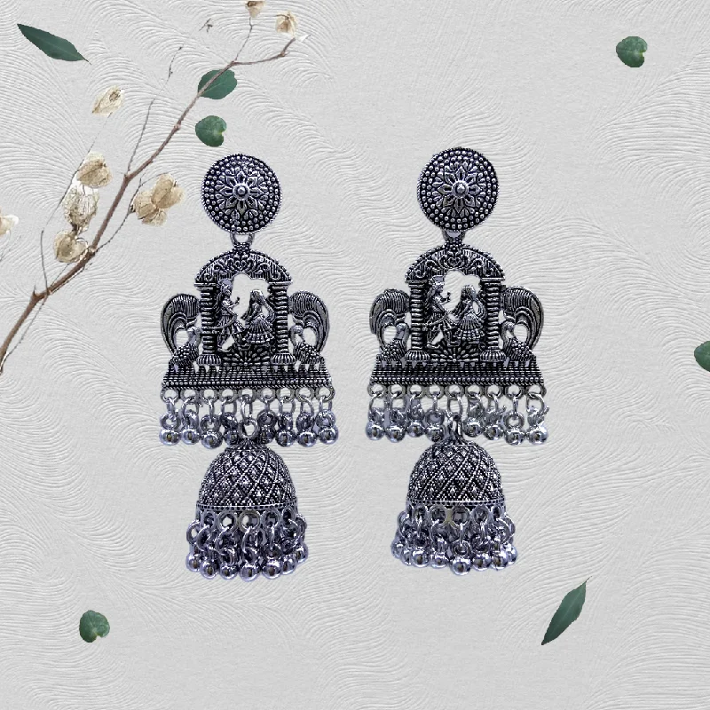 Dual-tone rings-Oxidised Filligree Classy Earring