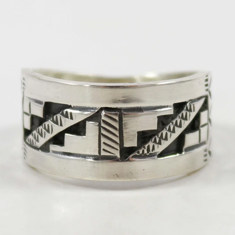 Monogram rings-Silver Overlay Ring