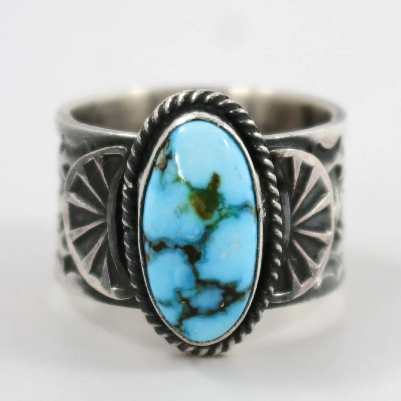 Crafted artisan rings-Kingman Turquoise Ring