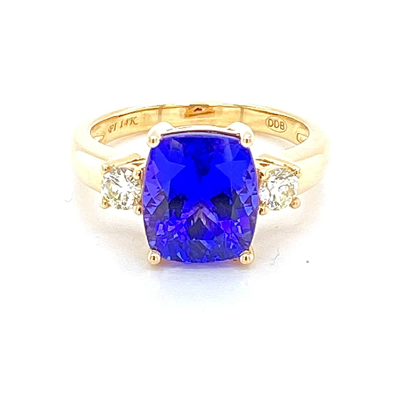 Agate inlay rings-Tanzanite Ring