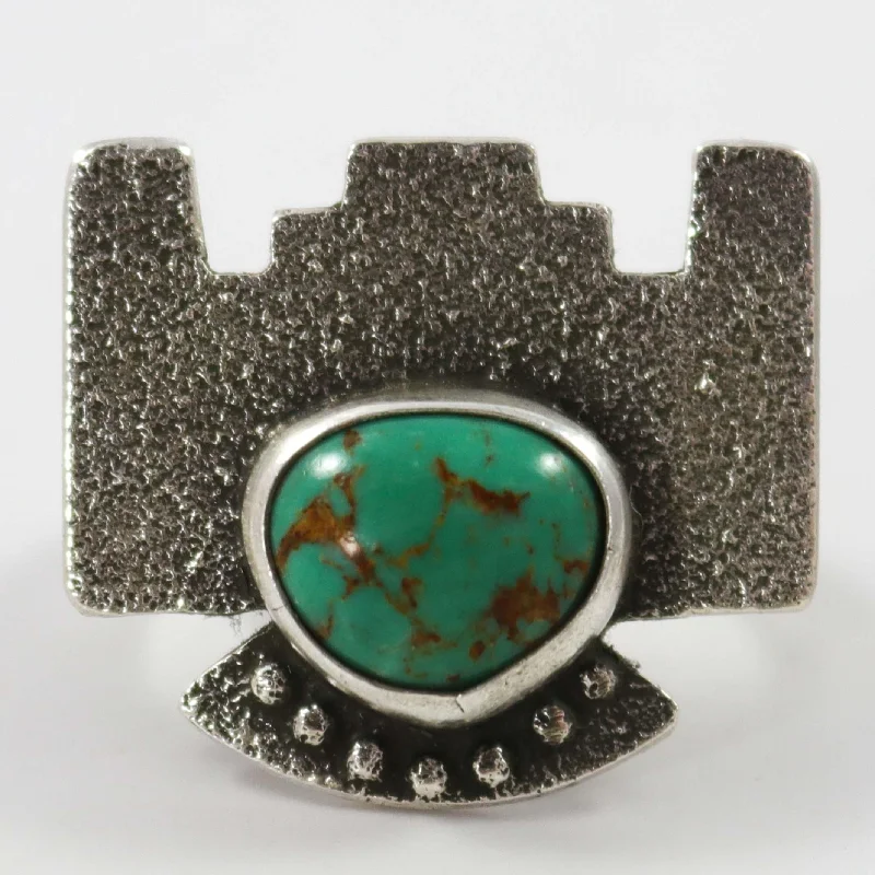 Edwardian style rings-Cripple Creek Turquoise Ring