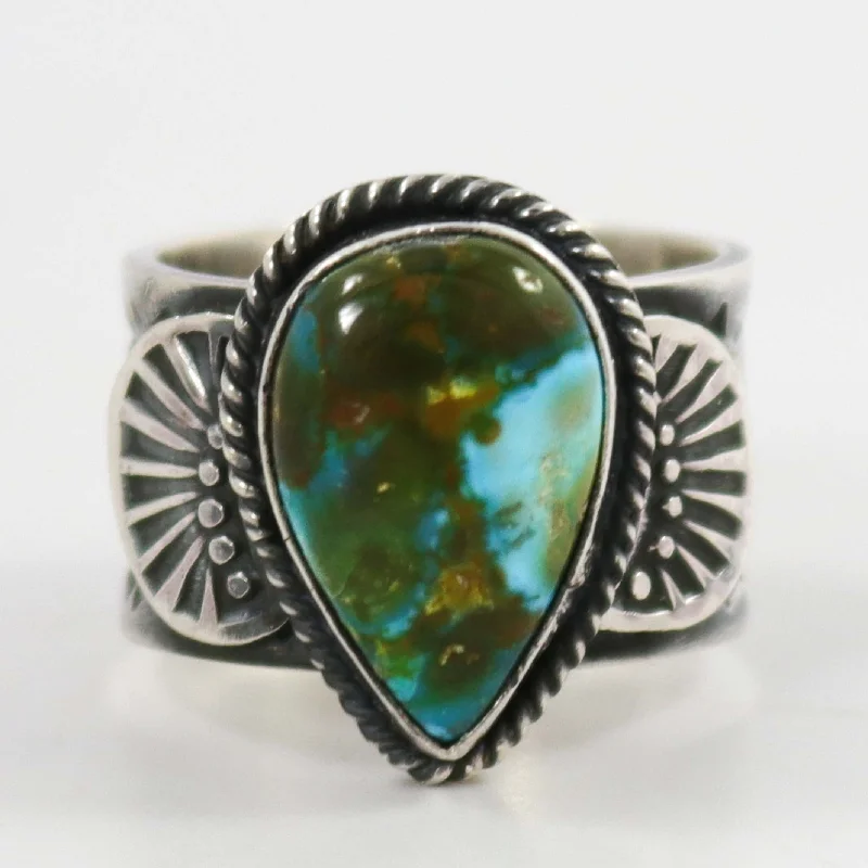 Wood grain rings-Royston Turquoise Ring