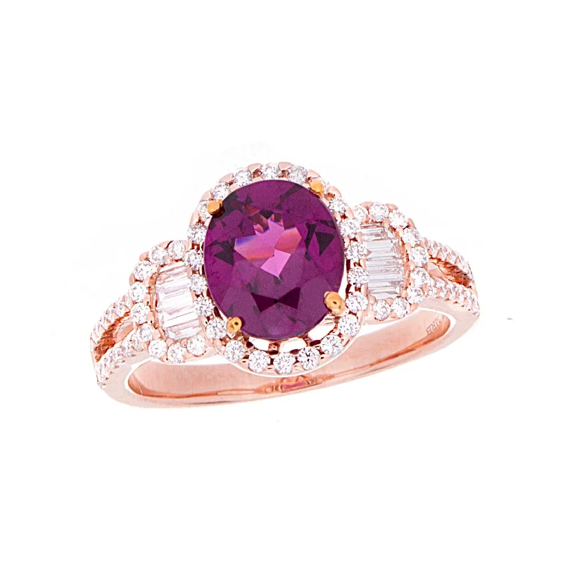 Curved shank rings-Purple Garnet Ring