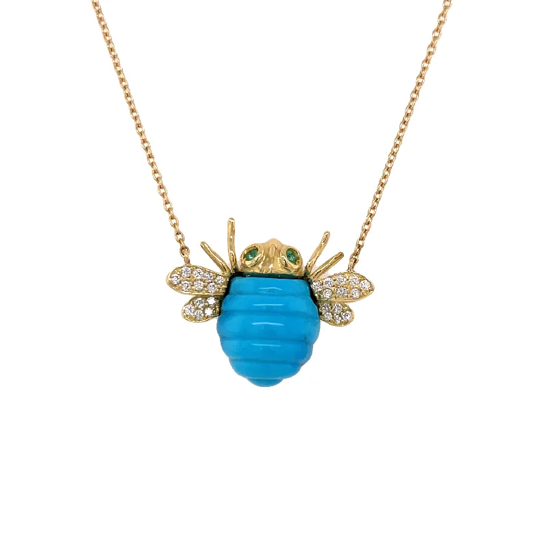 Plush satin necklaces-Howlite Bee Necklace