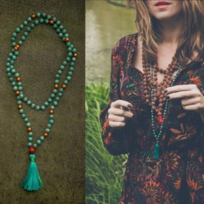 Ornate filigree necklaces-Tara Mala Long Tassel Necklace