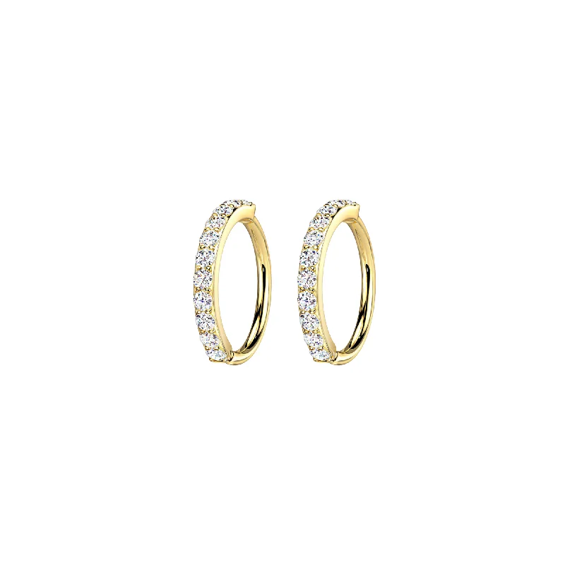 Sun phase earrings-12 CZ Diamond Sparkle Hoops