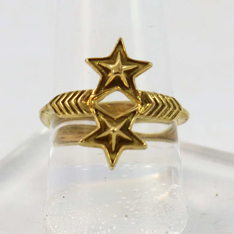 Protective eye rings-18k Gold Star Ring