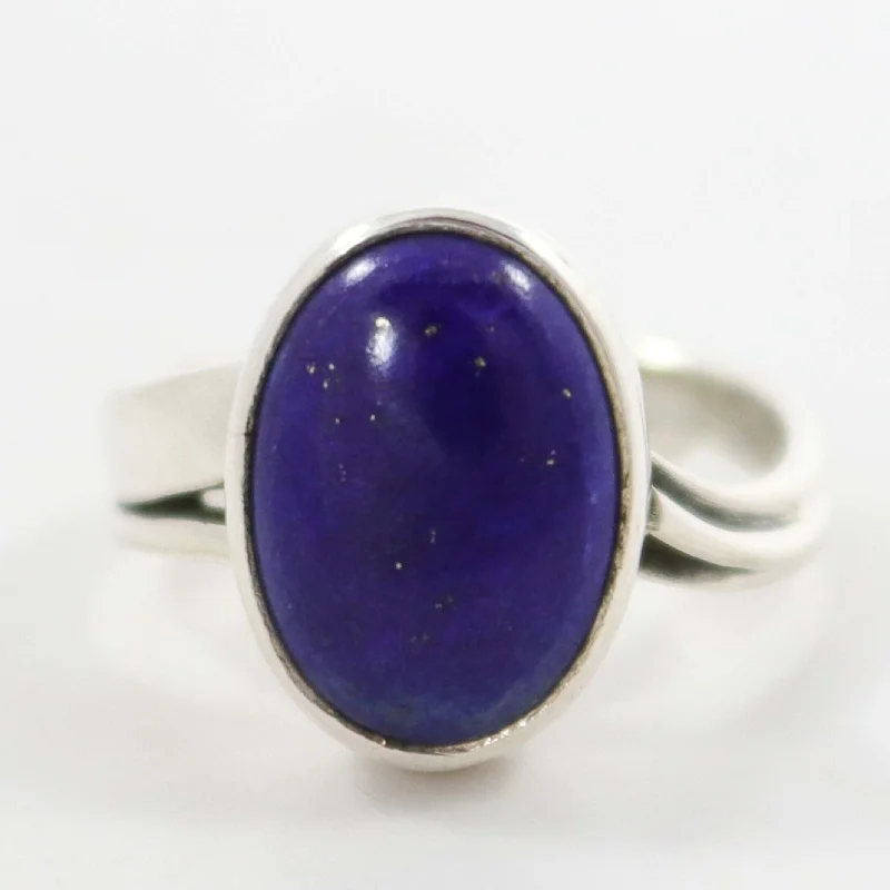 Retro cameo rings-Lapis Ring