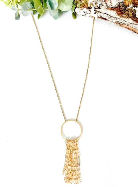 Ethnic woven necklaces-Inspire Designs Friendship Tassel Necklace**