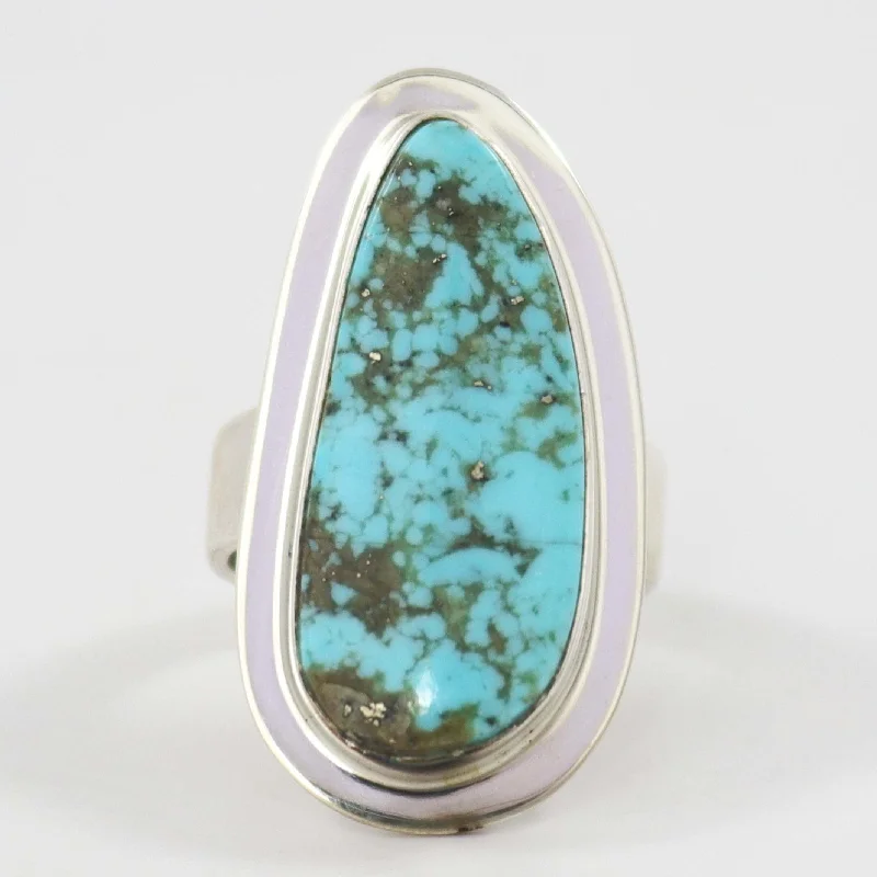 Ethnic pattern rings-Kingman Turquoise Ring