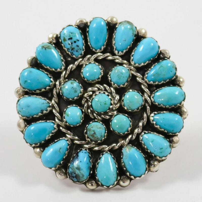 Pentagon shape rings-Kingman Turquoise Ring