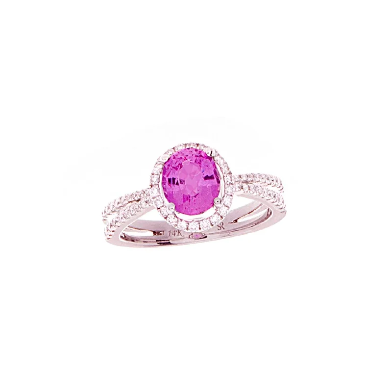 Zigzag style rings-Pink Sapphire Ring