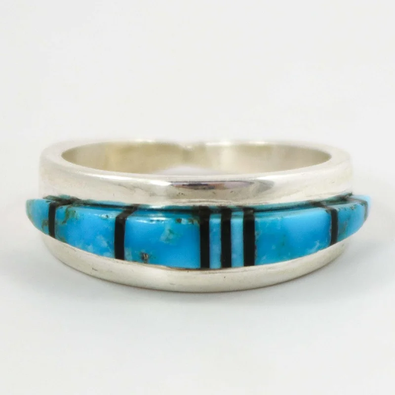 Sleek modern rings-Turquoise and Jet Ring