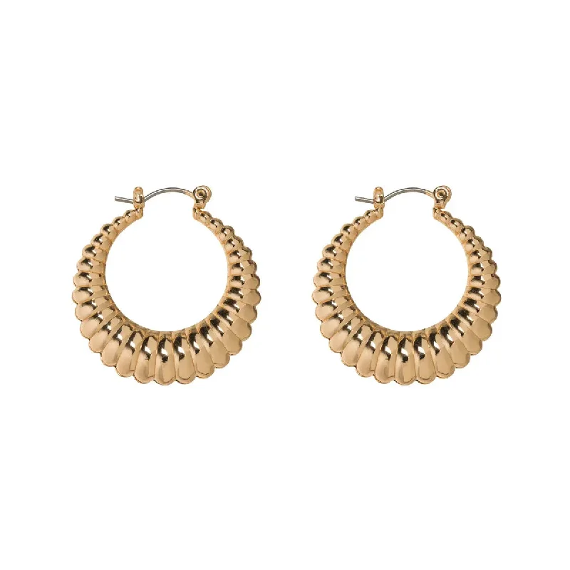 Fluid shape earrings-Curvy Hoop Earring