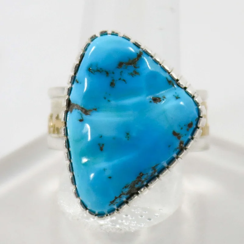 Dark gothic rings-Kingman Turquoise Ring